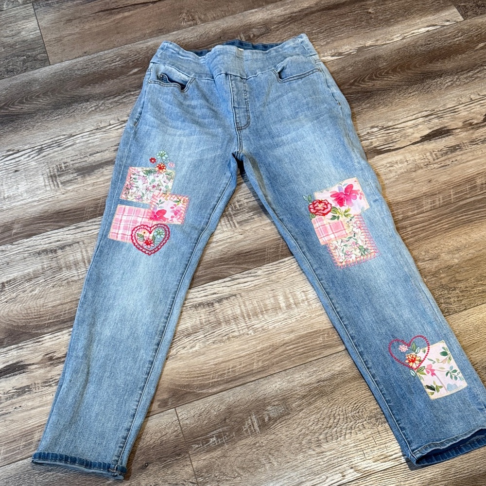 Coldwater Creek Patchwork Pull On Jeans - image 3